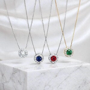14K Gold and Moissanite Pendant Necklace , Dainty Everyday Necklace , Moissanite Layering Wedding Necklace , April Birthstone Necklace #8853