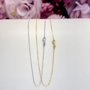 Solid 14K Gold Cable Chain 0.8mm-1.00mm Lobster Clasp , Delicate Dainty Layered Necklace Chain #8802