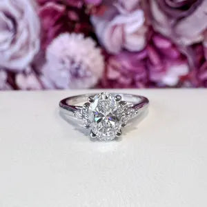 1 Carat Oval Lab Diamond Engagement Ring IGI Certified , Lab Grown Diamond Solitaire Solid Gold , Lab Grown Diamond Wedding Ring #8807