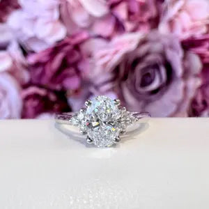 1 Carat Oval Lab Diamond Engagement Ring IGI Certified , Lab Grown Diamond Solitaire Solid Gold , Lab Grown Diamond Wedding Ring #8807