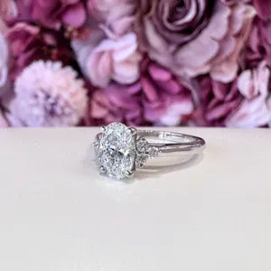 1 Carat Oval Lab Diamond Engagement Ring IGI Certified , Lab Grown Diamond Solitaire Solid Gold , Lab Grown Diamond Wedding Ring #8807