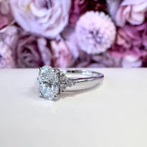 1 Carat Oval Lab Diamond Engagement Ring IGI Certified , Lab Grown Diamond Solitaire Solid Gold , Lab Grown Diamond Wedding Ring #8807
