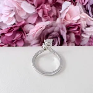 Lab Grown Diamond Pinky Ring , Diamond Chevron Ring , Curved Diamond wedding Band , Two Stone Lab Created Diamond Ring Everyday Ring #8815
