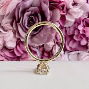 2.00 CTW Oval Cut Lab Grown Diamond Engagement Ring with Hidden Halo in 14K Solid Gold , Simple Oval Lab Diamond Wedding Ring , #8820