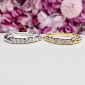 Diamond Stacking Band For Women 14k Solid Gold , Thin Layering Wedding Band , Matching wedding Band #8827