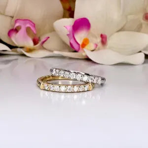 Diamond Stacking Band For Women 14k Solid Gold , Thin Layering Wedding Band , Matching wedding Band #8827