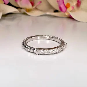 Diamond Stacking Band For Women 14k Solid Gold , Thin Layering Wedding Band , Matching wedding Band #8827