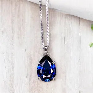 2.00 CTW Pear Shape Natural Swiss Blue Topaz Pendant Necklace , December Birthstone Pear Pendant 14K Solid Gold , Layering Necklace , #8808