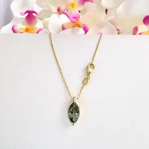 1.00 CTW Blue Sapphire Pear Shape Bezel Set Pendant Necklace 14K Solid Gold Dainty Layering Necklace Birthstone Jewerly #8830