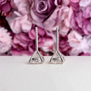 Martini Style Moissanite Stud Earrings , 1.60 ctw. To 3.80 ctw. 14K Gold , Unisex Moissanite Stud Earrings , Simple Stud Earrings #8826