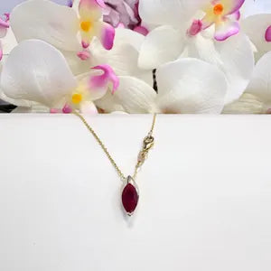 1.00 CTW Blue Sapphire Pear Shape Bezel Set Pendant Necklace 14K Solid Gold Dainty Layering Necklace Birthstone Jewerly #8830