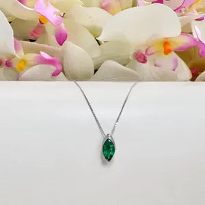 1.00 CTW Blue Sapphire Pear Shape Bezel Set Pendant Necklace 14K Solid Gold Dainty Layering Necklace Birthstone Jewerly #8830
