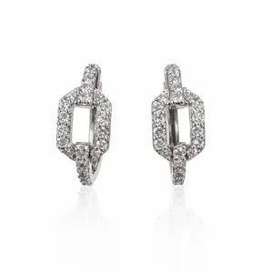 1.00 CTW Lab Grown Diamond Hoop Earrings 14K Solid Gold , Unique Lab Diamond Earrings , Diamond Huggies #8836