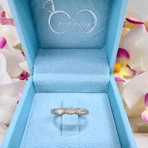 Lab Diamond Wedding Band , Unique Antique Marquis Lab Grown Diamond Stacking Band 14K Solid Gold , Half Eternity Cluster Diamond Ring #8832