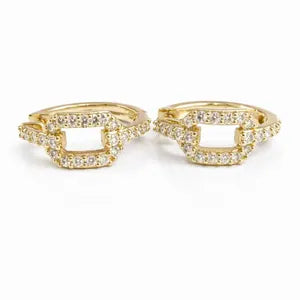 1.00 CTW Lab Grown Diamond Hoop Earrings 14K Solid Gold , Unique Lab Diamond Earrings , Diamond Huggies #8836