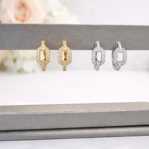 1.00 CTW Lab Grown Diamond Hoop Earrings 14K Solid Gold , Unique Lab Diamond Earrings , Diamond Huggies #8836