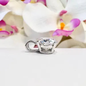 1 CTW Moissanite Pendant Necklace 14K Solid Gold , Floating Moissanitne Pendant , Layering Necklace , Simple Solitaire Pendant #8840