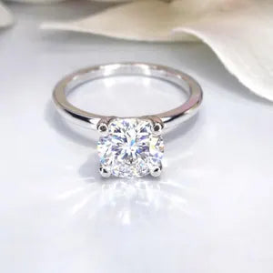 1 Carat Round Brilliant 4 Prong Setting Lab Grown Diamond Engagement Ring in 10k/14k Gold, Round Solitaire Diamond Ring IGI Certified #8844