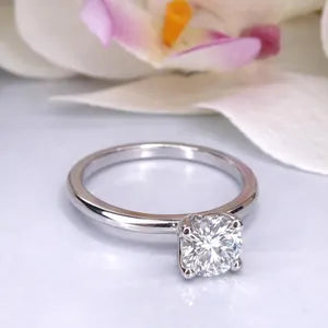 1 Carat Round Brilliant 4 Prong Setting Lab Grown Diamond Engagement Ring in 10k/14k Gold, Round Solitaire Diamond Ring IGI Certified #8844