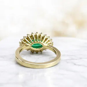 Evil Eye Ring Yellow Gold Marquis Cut Evil Eye Ring Women Unique Emerald East West Marquis Ring #7351
