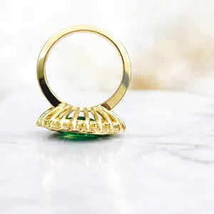 Evil Eye Ring Yellow Gold Marquis Cut Evil Eye Ring Women Unique Emerald East West Marquis Ring #7351