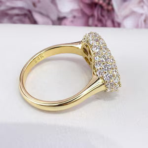 East West Marquis Cut Lab Grown Diamond Engagement Ring 14K Solid Gold , Unique Pinky Ring Lab Diamond #8851