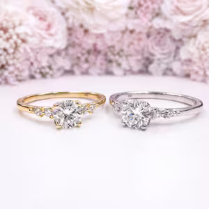 0.50 CT Dainty Round Lab Grown Diamond Promise Ring, Diamond Engagement Ring for Women, Ring in 14K Yellow White Gold #8850