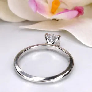 1 Carat Round Brilliant 4 Prong Setting Lab Grown Diamond Engagement Ring in 10k/14k Gold, Round Solitaire Diamond Ring IGI Certified #8844