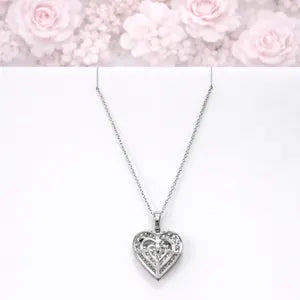 Lab Grown Diamond Heart Pendant With Ruby or Pink Sapphire 14K Solid Gold , Birthstone Heart Pendant , Puffy Heart Necklace #8861