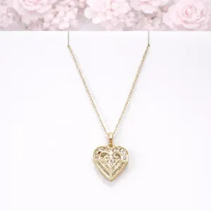 Lab Grown Diamond Heart Pendant With Ruby or Pink Sapphire 14K Solid Gold , Birthstone Heart Pendant , Puffy Heart Necklace #8861