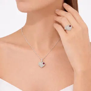 Lab Grown Diamond Heart Ring with Birthstone, Gemstone Accent Heart Ring, Diamond Heart Promise Ring, Romantic Gift for Her #8882