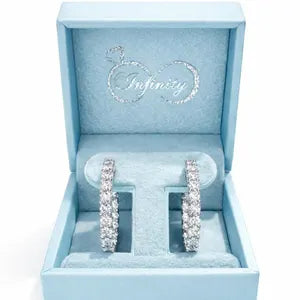 Lab Grown Diamond Hoop Earrings, White Gold Diamond Hoops, Minimalist Bridal Earrings, Everyday Diamond Hoops, Anniversary Gift for Her #8883