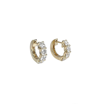 2.00 CTW Moissanite  Earrings 14k Gold , Small Hoop Earrings Gift For Her , Huggie Hoops , Wedding Day Earrings , Diamond Earrings  , #8351