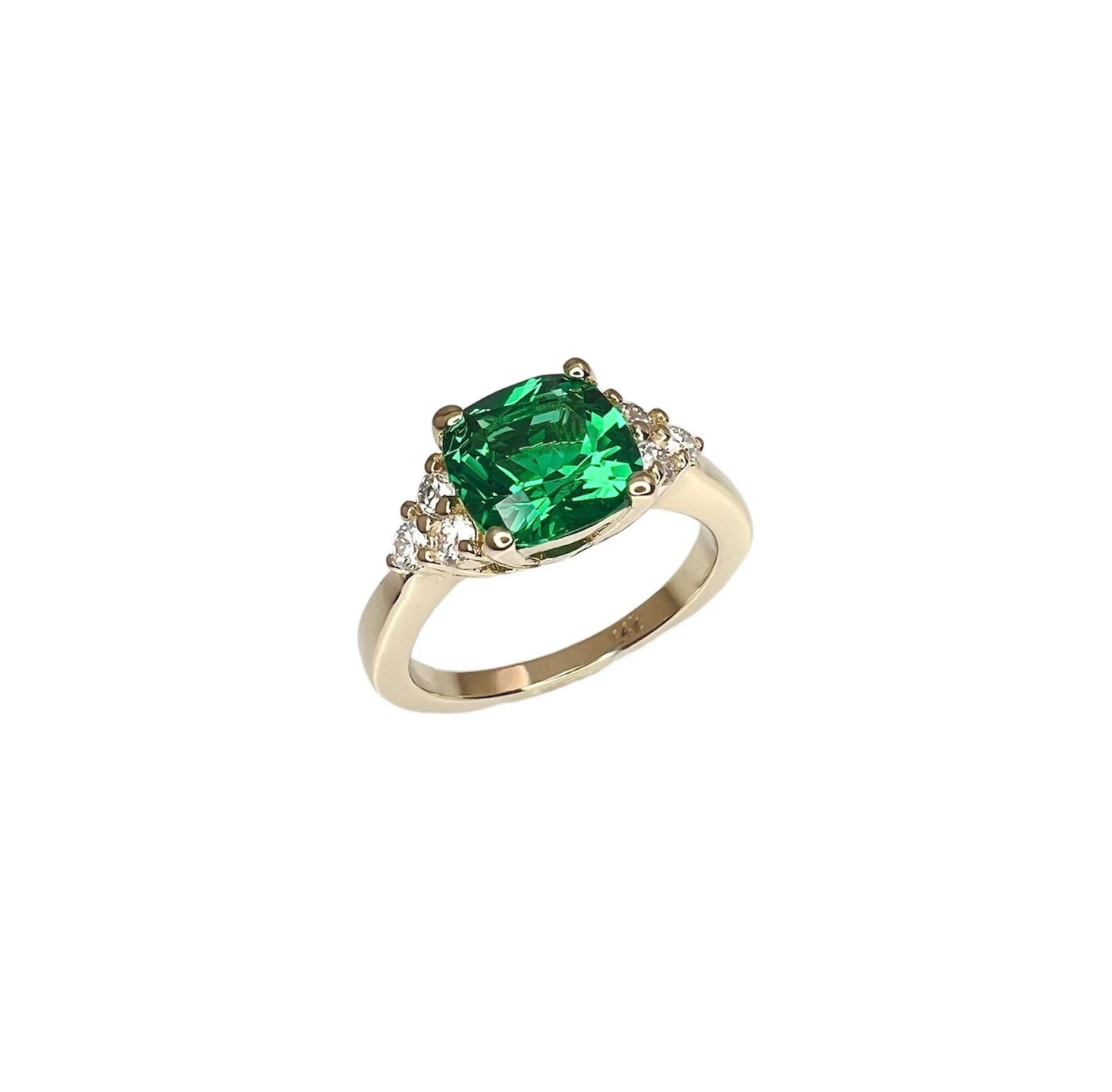 Cushion cut emerald engagement ring 14k solid gold Unique vintage emerald wedding ring May birthstone Jewelry Anniversary promise ring #5966