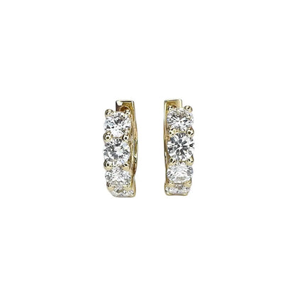 2.00 CTW Moissanite  Earrings 14k Gold , Small Hoop Earrings Gift For Her , Huggie Hoops , Wedding Day Earrings , Diamond Earrings  , #8351