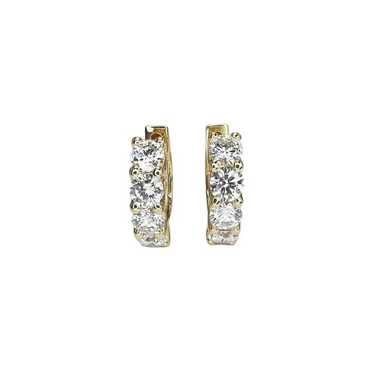 2.00 CTW Moissanite  Earrings 14k Gold , Small Hoop Earrings Gift For Her , Huggie Hoops , Wedding Day Earrings , Diamond Earrings  , #8351