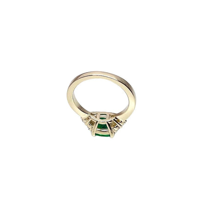 Cushion cut emerald engagement ring 14k solid gold Unique vintage emerald wedding ring May birthstone Jewelry Anniversary promise ring #5966