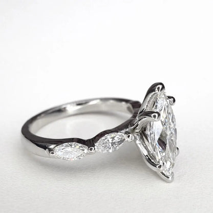 2 CT Marquise Lab Grown Diamond Engagement Ring 14K Solid Gold Bridal Ring #8920