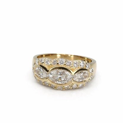 1.26 CTW Oval Diamond Band Ring, Lab Grown  Diamond Wedding Band, East West Oval Ring Multi Stone Diamond Ring #8927