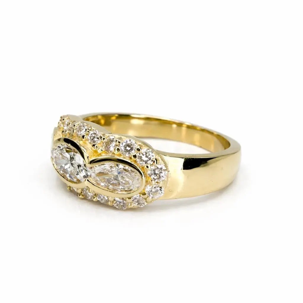 1.26 CTW Oval Diamond Band Ring, Lab Grown  Diamond Wedding Band, East West Oval Ring Multi Stone Diamond Ring #8927