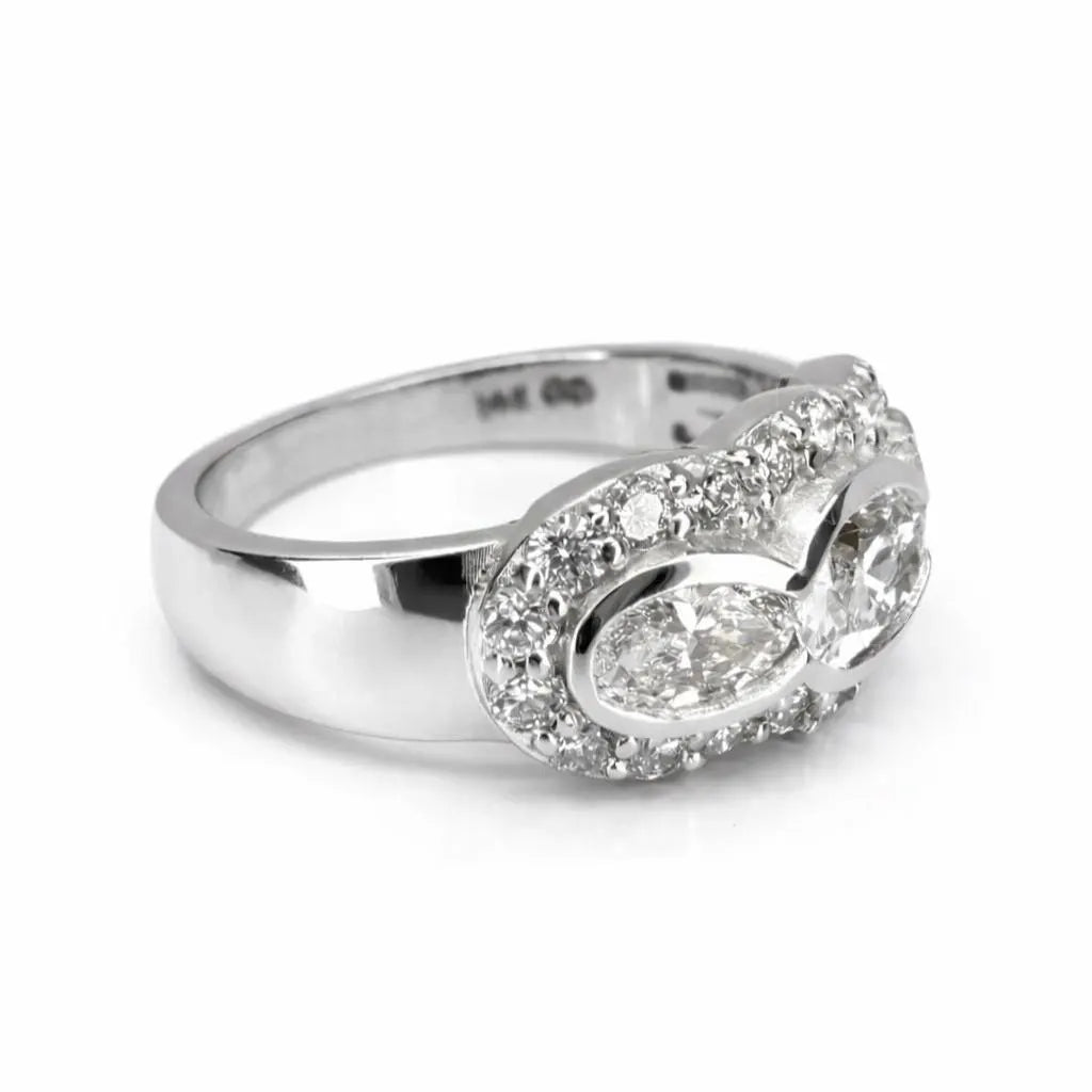 1.26 CTW Oval Diamond Band Ring, Lab Grown  Diamond Wedding Band, East West Oval Ring Multi Stone Diamond Ring #8927