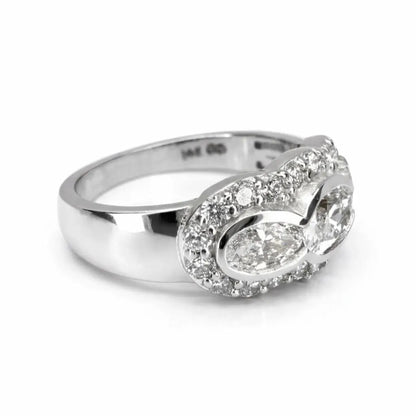 1.26 CTW Oval Diamond Band Ring, Lab Grown  Diamond Wedding Band, East West Oval Ring Multi Stone Diamond Ring #8927