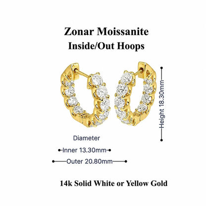 3.50 CTW 14K Solid Gold Diamond Huggies , Moissanite Diamond Hoops Earrings  Everyday Diamond Huggies Gifts For Mom , Small Hoops ,  #8340