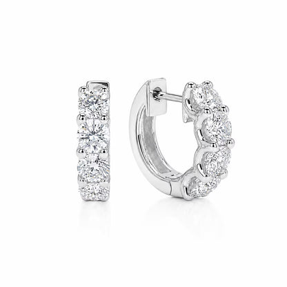 2.00 CTW Moissanite  Earrings 14k Gold , Small Hoop Earrings Gift For Her , Huggie Hoops , Wedding Day Earrings , Diamond Earrings  , #8351