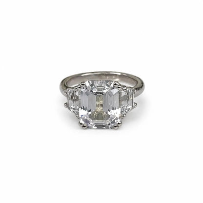 Emerald Cut Engagement Ring, Emerald Cut 3 Stone Moissanite  Ring, Emerald Cut Moissanite Engagement Ring,  Certified Moissanite Ring, #6185