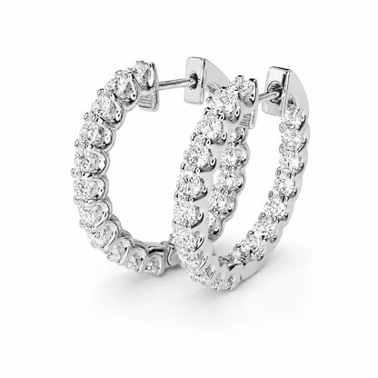 10K /14K Moissanite hoop earring gold, Inside out diamond hoop earrings, Everyday hoop earrings, huggie hoop earrings, endless hoops, #8064