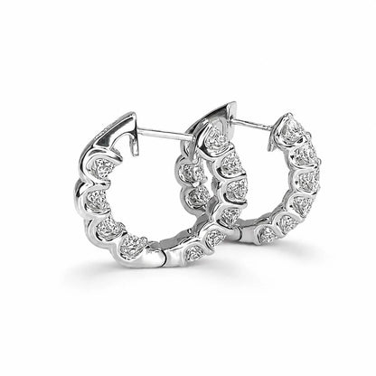 3.50 CTW 14K Solid Gold Diamond Huggies , Moissanite Diamond Hoops Earrings  Everyday Diamond Huggies Gifts For Mom , Small Hoops ,  #8340
