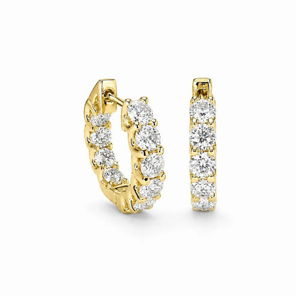 3.50 CTW 14K Solid Gold Diamond Huggies , Moissanite Diamond Hoops Earrings  Everyday Diamond Huggies Gifts For Mom , Small Hoops ,  #8340