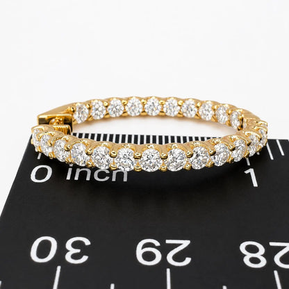 10K or 14K Solid Gold Moissanite Oval Hoop Earrings: Inside Out Diamond Hoops #8048