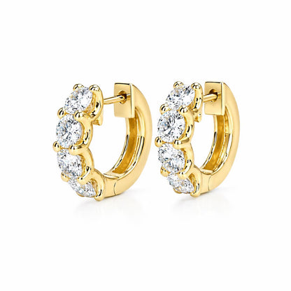 2.00 CTW Moissanite  Earrings 14k Gold , Small Hoop Earrings Gift For Her , Huggie Hoops , Wedding Day Earrings , Diamond Earrings  , #8351